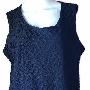 *CLEARANCE* Josephine Chaus Black Waffle Weave Sleeveless Pullover Top 1X NWT